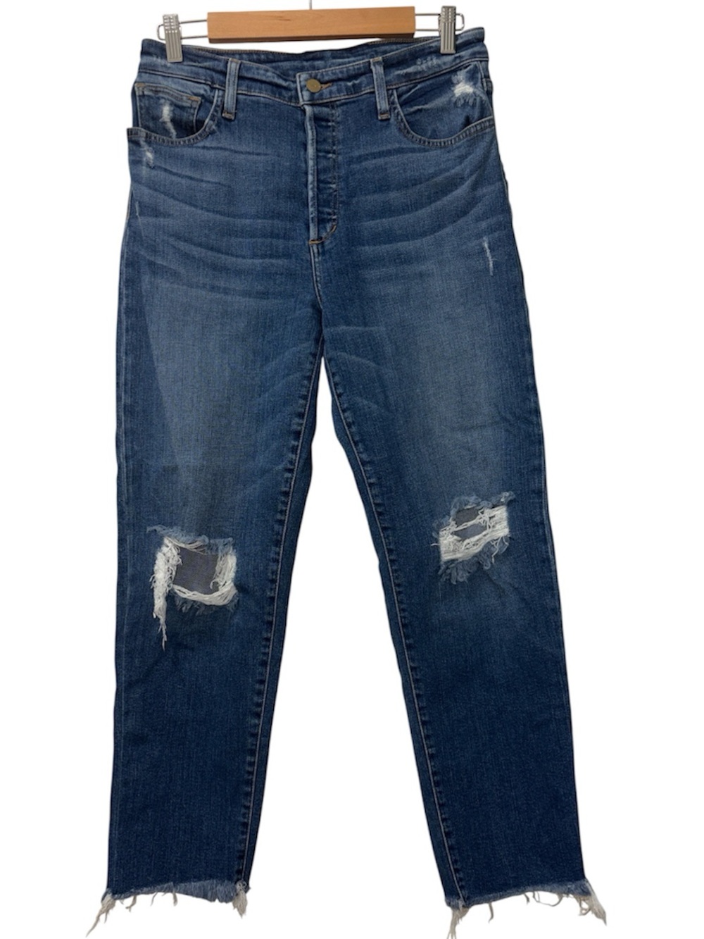 Joe's Jeans The Niki Mid Rise Boyfriend Med Blue Distressed Denim, Size 30